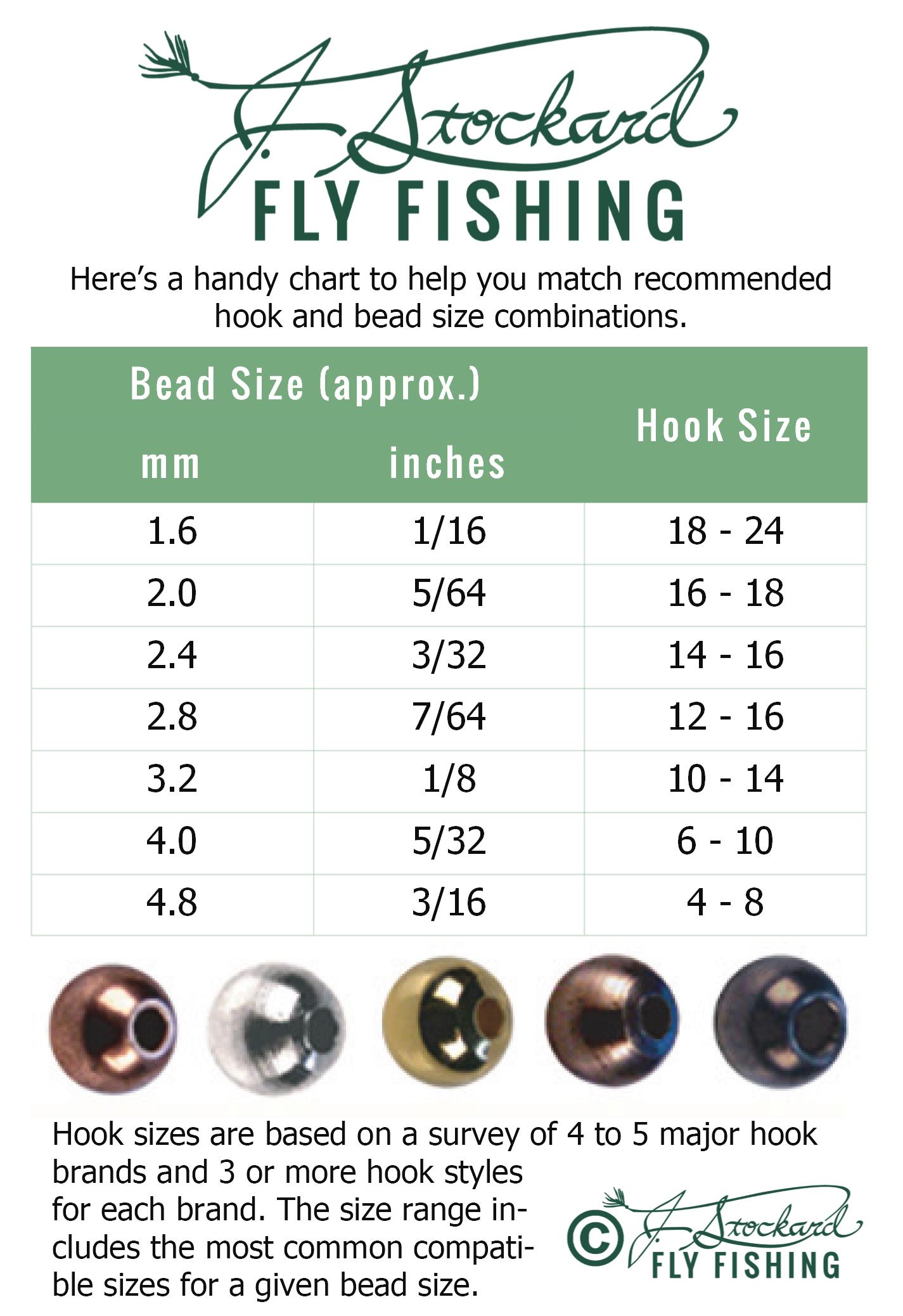 Bead size chart - NEW BRAUNFELS FLY FISHING CLUB